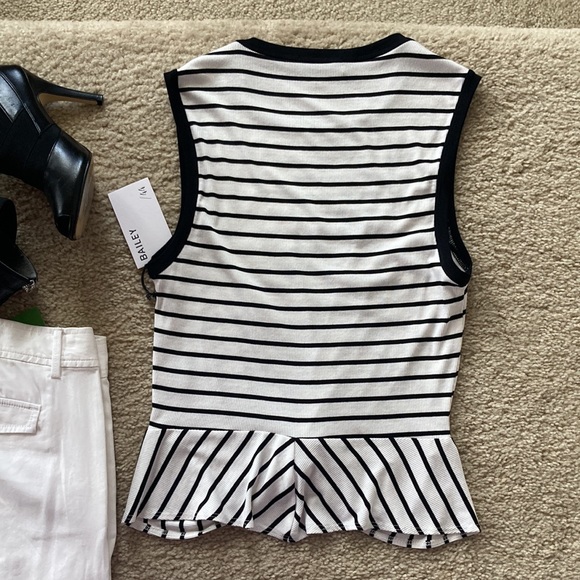 Bailey 44 Black & White Stripe Twist & Shout Tank - Picture 6 of 6